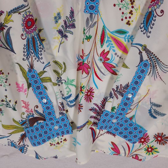 Talbots Tunic Style Blouse Womens Size XLP Pullover Floral Boho Semi Sheer - Picture 9 of 13